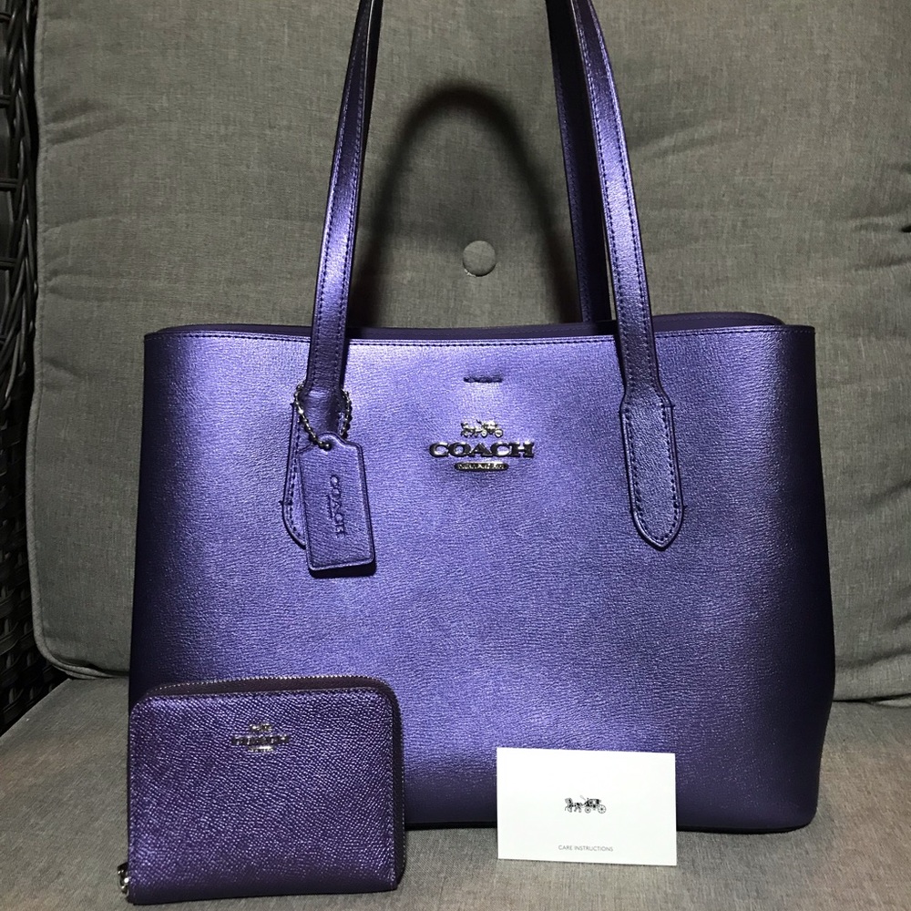 ‼️🚫SOLD🚫‼️Coach Avenue Metallic Periwinkle Bag
